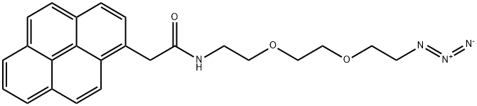 1-pyreneacetic acid-PEG2-azide Struktur