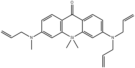 7-[allyl(methyl)amino]-3-(diallylamino)-5,5-dimethyl-benzo[b][1]benzosilin-10-one Struktur