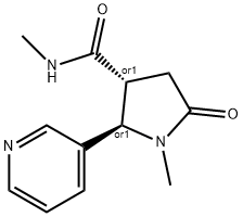 rac-(2R,3R)-N,1-dimethyl-5-oxo-2-(pyridin-3-yl)pyrrolidine-3-carboxamide, trans 结构式