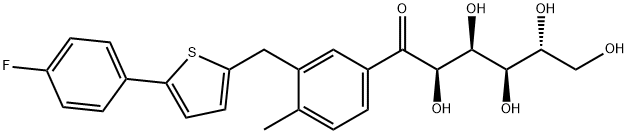 D-Glucose, 1-C-[3-[[5-(4-fluorophenyl)-2-thienyl]methyl]-4-methylphenyl]- Struktur
