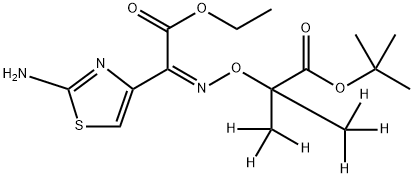 Ethyl (Z)-2-(2-Aminothiazol-4-yl)-2-(1-t-butoxycarbonyl-1-methyl)ethoxyiminoacetate-D6 Structure