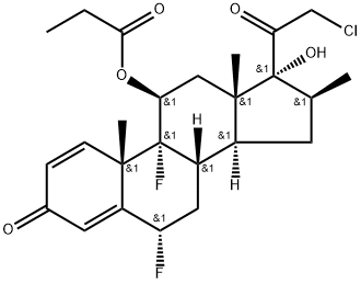 [(6S,8S,9R,10S,11S,13S,14S,16S,17R)-17-(2-chloroacetyl)-6,9-difluoro-17-hydroxy-10,13,16-trimethyl-3-oxo-6,7,8,11,12,14,15,16-octahydrocyclopenta[a]phenanthren-11-yl] propanoate, 181527-42-4, 结构式
