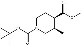 (3R,4R)-1-叔丁基4-甲基-3-甲基哌啶-1,4-二甲酸酯, 1820570-43-1, 结构式