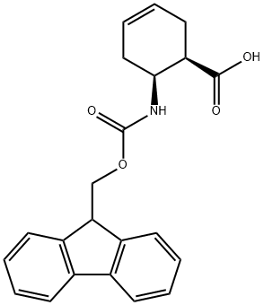 3-Cyclohexene-1-carboxylic acid, 6-[[(9H-fluoren-9-ylmethoxy)carbonyl]amino]-, (1R,6S)- 结构式