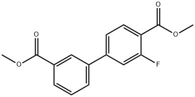 [1,1'-Biphenyl]-3,4'-dicarboxylic acid, 3'-fluoro-, 3,4'-dimethyl ester Struktur