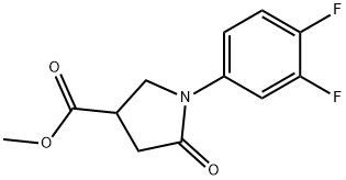 3-Pyrrolidinecarboxylic acid, 1-(3,4-difluorophenyl)-5-oxo-, methyl ester 结构式