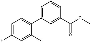 [1,1'-Biphenyl]-3-carboxylic acid, 4'-fluoro-2'-methyl-, methyl ester 结构式