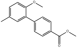 [1,1'-Biphenyl]-4-carboxylic acid, 2'-methoxy-5'-methyl-, methyl ester Structure