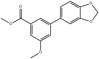 Benzoic acid, 3-(1,3-benzodioxol-5-yl)-5-methoxy-, methyl ester 结构式