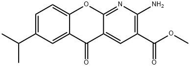 5H-[1]Benzopyrano[2,3-b]pyridine-3-carboxylic acid, 2-amino-7-(1-methylethyl)-5-oxo-, methyl ester Struktur