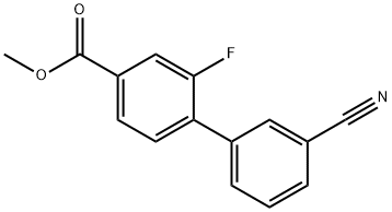 [1,1'-Biphenyl]-4-carboxylic acid, 3'-cyano-2-fluoro-, methyl ester Struktur