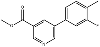 3-Pyridinecarboxylic acid, 5-(3-fluoro-4-methylphenyl)-, methyl ester 结构式