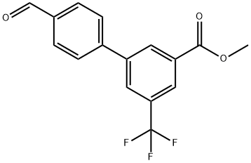 [1,1'-Biphenyl]-3-carboxylic acid, 4'-formyl-5-(trifluoromethyl)-, methyl ester Structure
