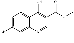 3-Quinolinecarboxylic acid, 7-chloro-4-hydroxy-8-methyl-, methyl ester 结构式