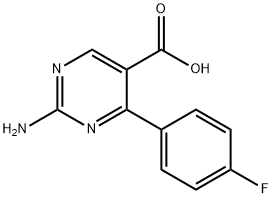 5-Pyrimidinecarboxylic acid, 2-amino-4-(4-fluorophenyl)- Struktur