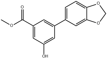 Benzoic acid, 3-(1,3-benzodioxol-5-yl)-5-hydroxy-, methyl ester 结构式