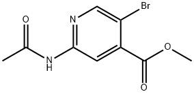 4-Pyridinecarboxylic acid, 2-(acetylamino)-5-bromo-, methyl ester 结构式