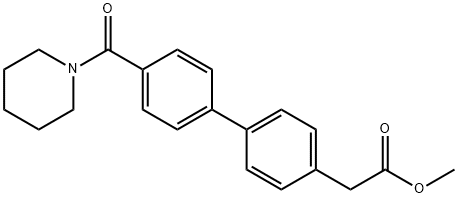 [1,1'-Biphenyl]-4-acetic acid, 4'-(1-piperidinylcarbonyl)-, methyl ester 结构式