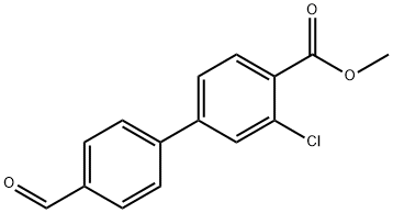 [1,1'-Biphenyl]-4-carboxylic acid, 3-chloro-4'-formyl-, methyl ester,1820684-88-5,结构式
