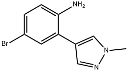 Benzenamine, 4-bromo-2-(1-methyl-1H-pyrazol-4-yl)- Structure