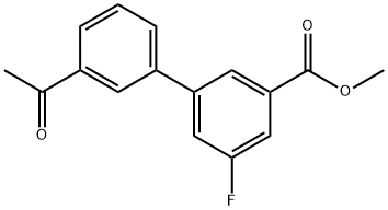 [1,1'-Biphenyl]-3-carboxylic acid, 3'-acetyl-5-fluoro-, methyl ester 结构式