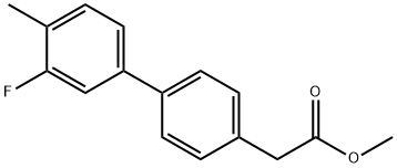 [1,1'-Biphenyl]-4-acetic acid, 3'-fluoro-4'-methyl-, methyl ester 结构式