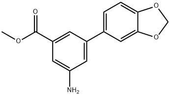 Benzoic acid, 3-amino-5-(1,3-benzodioxol-5-yl)-, methyl ester 结构式