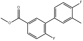 [1,1'-Biphenyl]-3-carboxylic acid, 4',6-difluoro-3'-methyl-, methyl ester 结构式