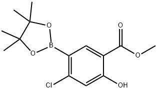 Benzoic acid, 4-chloro-2-hydroxy-5-(4,4,5,5-tetramethyl-1,3,2-dioxaborolan-2-yl)-, methyl ester Structure