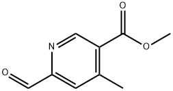 3-Pyridinecarboxylic acid, 6-formyl-4-methyl-, methyl ester Struktur