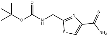 ((4-氨基甲硫基噻唑-2-基)甲基)氨基甲酸叔丁酯, 182120-83-8, 结构式