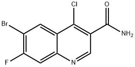 6-溴-4-氯-7-氟喹啉-3-甲酰胺 结构式