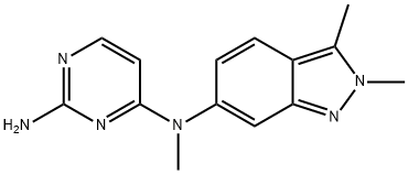 N4-(2,3-Dimethyl-2H-indazol-6-yl)-N4-methyl-2,4-pyrimidinediamine,1821666-71-0,结构式