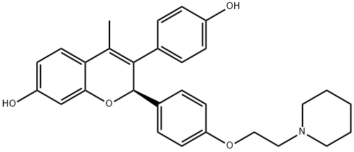 2H-1-Benzopyran-7-ol, 3-(4-hydroxyphenyl)-4-methyl-2-[4-[2-(1-piperidinyl)ethoxy]phenyl]-, (2R)-|化合物 EM-651