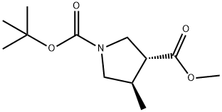 1-tert-butyl 3-methyl (3R,4R)-4-methylpyrrolidine-1,3-dicarboxylate 结构式