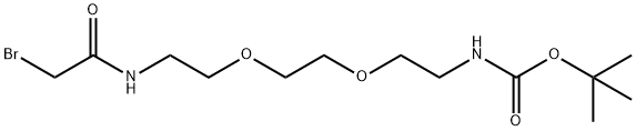 Bromoacetamido-PEG2 -Boc-amine Structure
