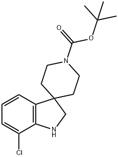 Spiro[3H-indole-3,4′-piperidine]-1′-carboxylic acid, 7-chloro-1,2-dihydro-, 1,1-…,1822826-73-2,结构式