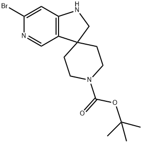 Spiro[piperidine-4,3′-[3H]pyrrolo[3,2-c]pyridine]-1-carboxylic acid, 6′-bromo-1′… 结构式