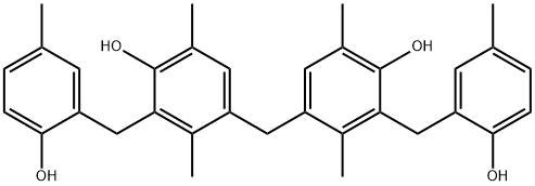 4,4`-Methylenebis[2-[(2-hydroxy-5-methylphenyl)methyl]-3,6-dimethylphenol Struktur