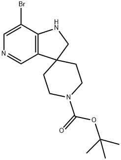 Spiro[piperidine-4,3′-[3H]pyrrolo[3,2-c]pyridine]-1-carboxylic acid, 7′-bromo-1′… 结构式