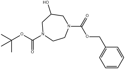 1H-1,4-Diazepine-1,4(5H)-dicarboxylic acid, tetrahydro-6-hydroxy-, 1-(1,1-dimethylethyl) 4-(phenylmethyl) ester,1823776-25-5,结构式