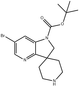 Spiro[piperidine-4,3′-[3H]pyrrolo[3,2-b]pyridine]-1′(2′H)-carboxylic acid, 6′-br…,1823802-86-3,结构式