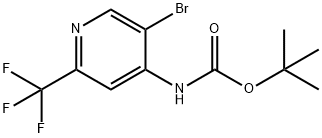 Carbamic acid, N-[5-bromo-2-(trifluoromethyl)-4-pyridinyl]-, 1,1-dimethylethyl ester Structure