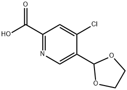 2-Pyridinecarboxylic acid, 4-chloro-5-(1,3-dioxolan-2-yl)- 结构式