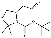 3-Oxazolidinecarboxylic acid, 2,2-dimethyl-4-(2-oxoethyl)-, 1,1-dimethylethyl ester Struktur
