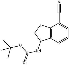 Carbamic acid, N-(4-cyano-2,3-dihydro-1H-inden-1-yl)-, 1,1-dimethylethyl ester Structure