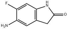 5-氨基-6-氟-1,3-二氢吲哚-2-酮 结构式