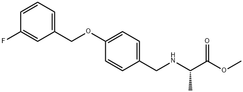 L-Alanine, N-[[4-[(3-fluorophenyl)methoxy]phenyl]methyl]-, methyl ester Structure