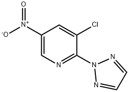 3-chloro-5-nitro-2-(2H-1,2,3-triazol-2-yl)pyridine, 1832583-40-0, 结构式