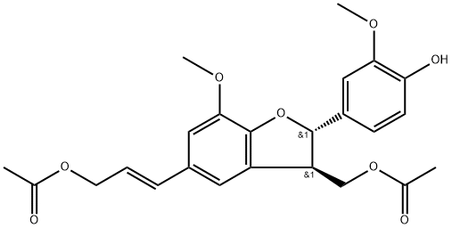 Dimeric coniferyl acetate Struktur